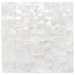 Shell tile with iridescent mother of pearl finish, ideal for elegant wall or backsplash decor.