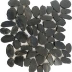 Dark gray, smooth textured slate stones with natural matte finish.