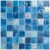 Vibrant blue glass tile mosaic featuring iridescent and textured surfaces, ideal for backsplashes, pools, and decorative acce.