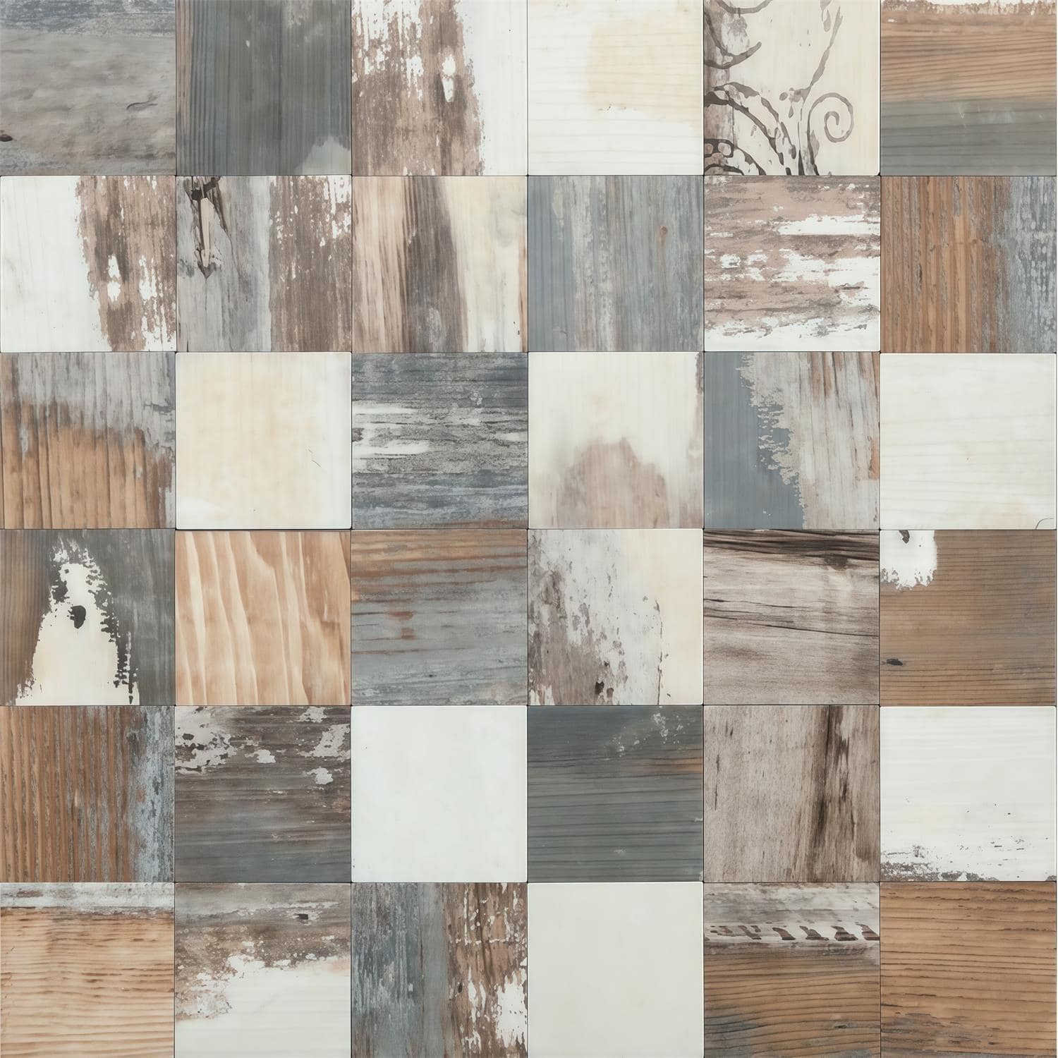 Versatile peel and stick wall tile with rustic wood finish for easy home decor updates. Perfect for backsplashes and accent w.