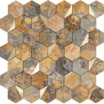 Hexagon peel and stick wall tile for backsplash.