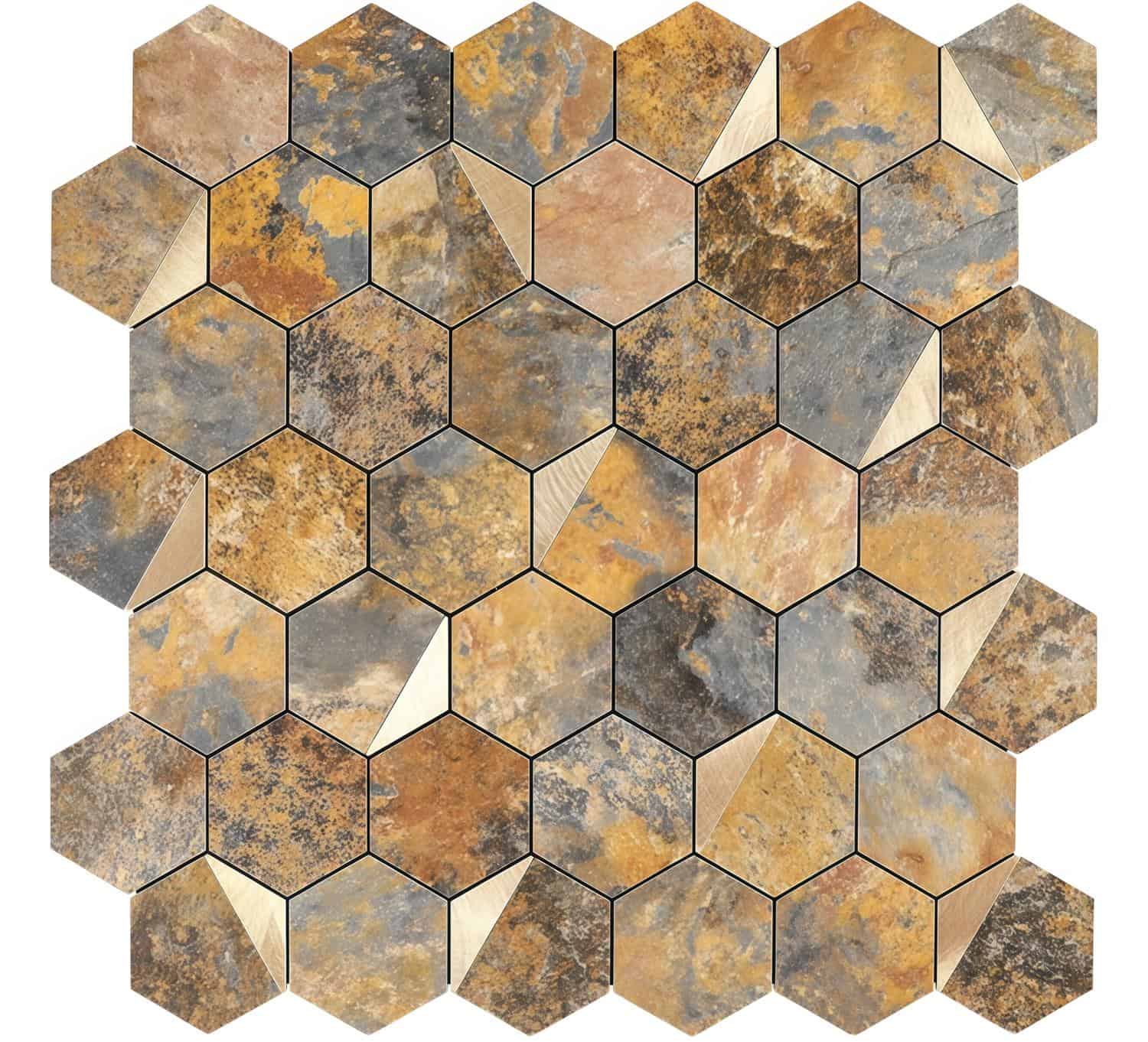 Hexagon peel and stick wall tile for backsplash.