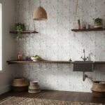 Beautiful shell tile wall featuring mother of pearl and seashell accents for a stylish home design.