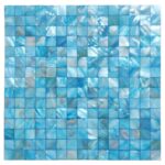 Beautiful blue shell tile with iridescent mother of pearl finish. Perfect for adding a luxurious touch to walls or backsplash.