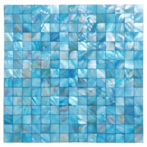 Aqua Mother Of Pearl Shower Tile 3/4” Square