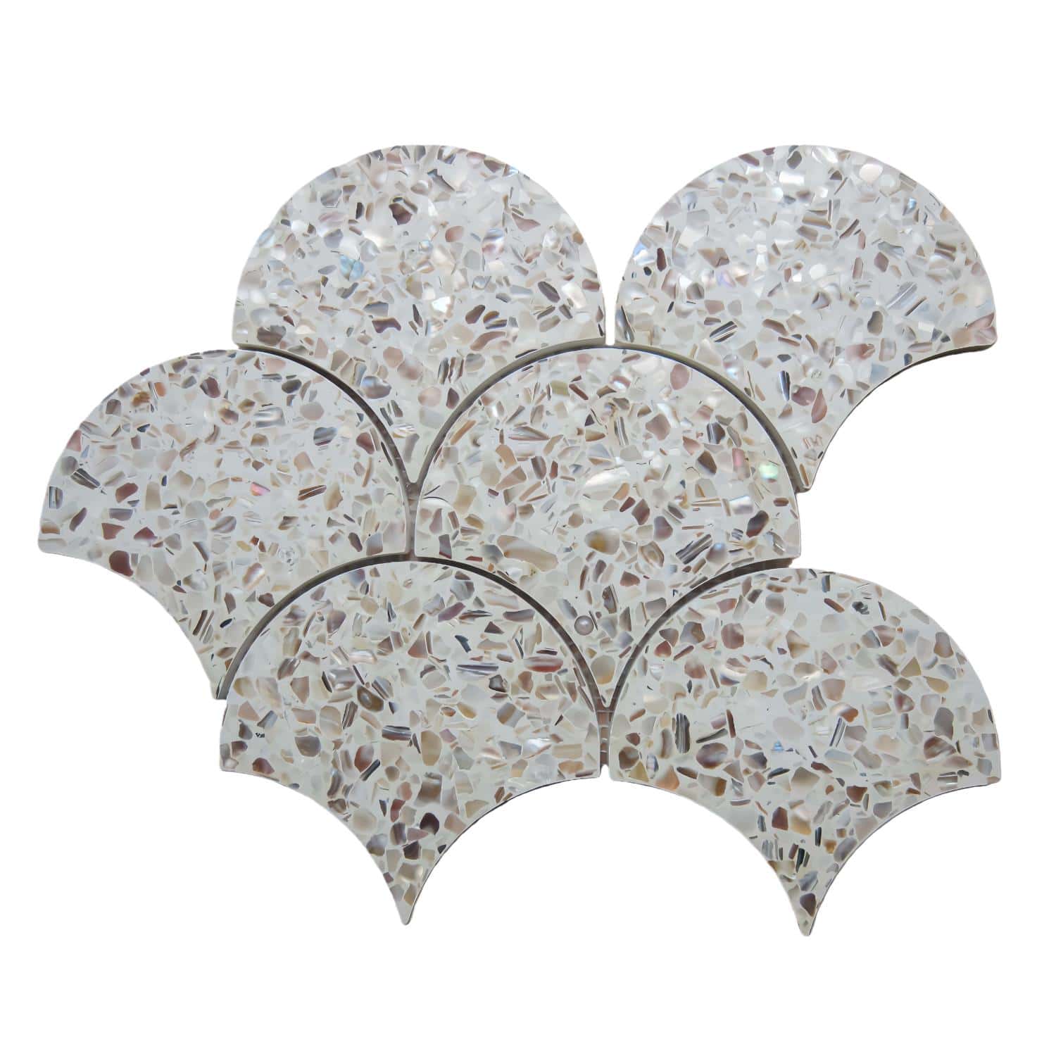Describe tile color, texture, and.