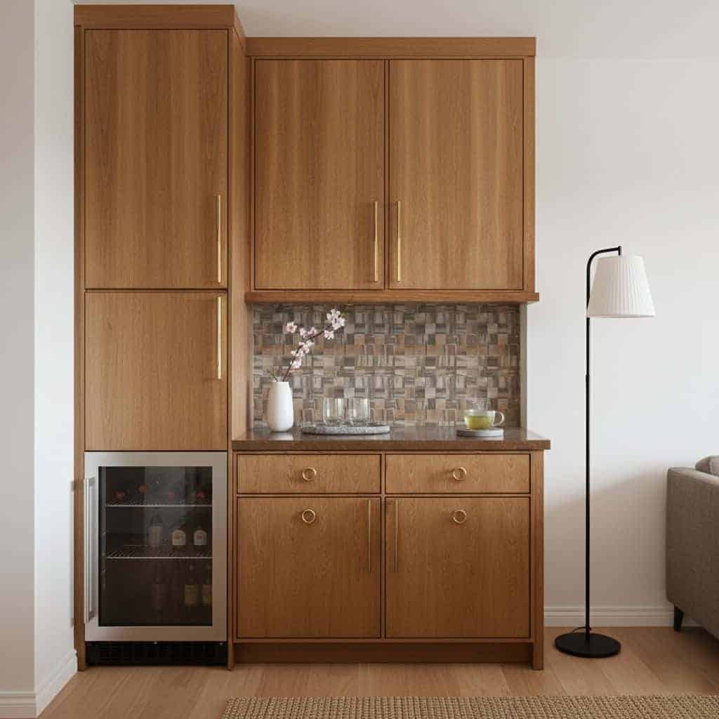 Peel and stick tile wall backsplash in a modern kitchen setting. Easy to install peel and stick tiles for a stylish backsplas.