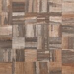 Image shows a close-up of a wooden peel and stick tile pattern for walls or backsplashes.