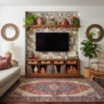 timberloom wood peel and stick tile tv feature wall
