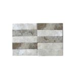 Gray and beige stone tiles with a textured surface and natural veining.
