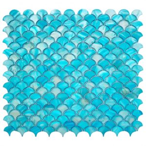 Turquoise Mother Of Pearl Fish Scale Backsplash