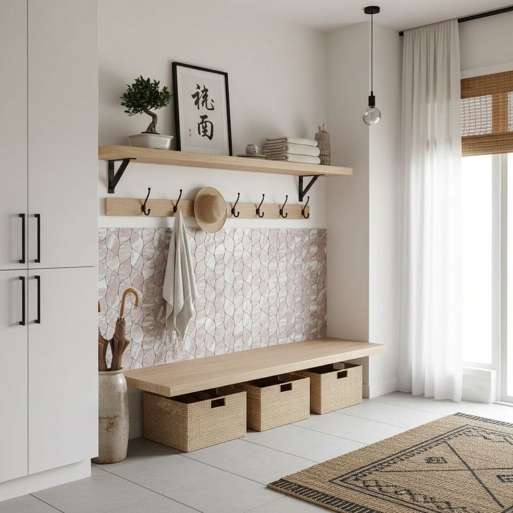 Versatile peel and stick wall tile in a modern, geometric pattern for easy home updates. Perfect for backsplashes and accent.
