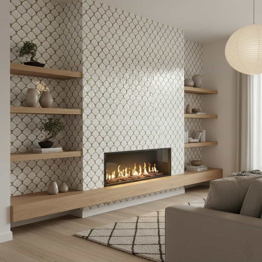Describe tile color, texture, and.