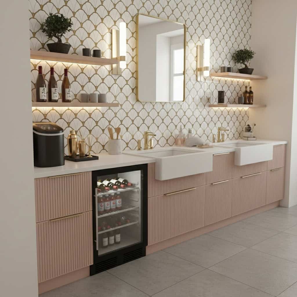 Describe tile color, texture, and.