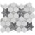 Hexagon marble tile with white and gray tones, smooth polished surface, and geometric pattern for stylish interior design.