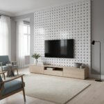 White and black dotted tile with smooth texture and glossy finish.