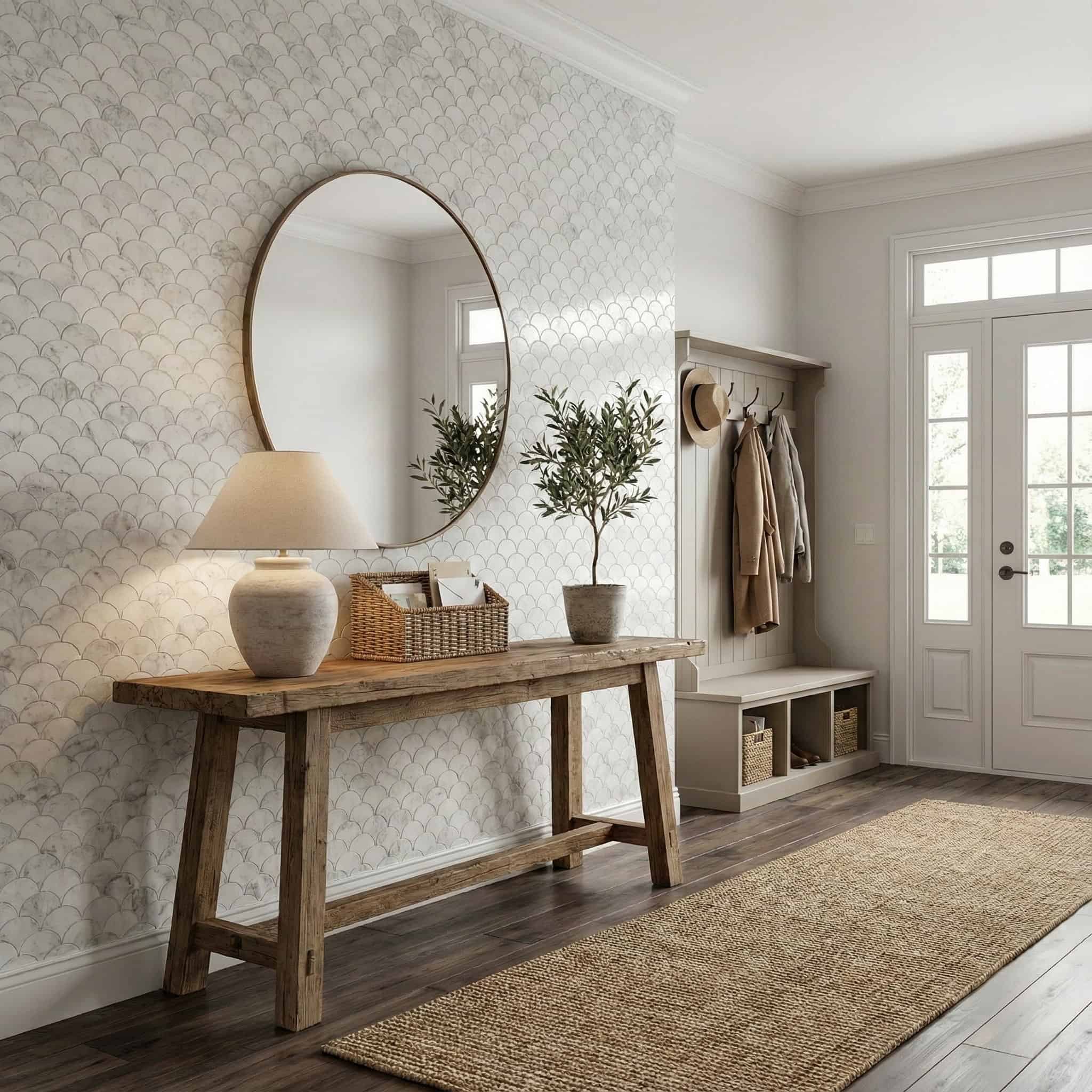 Describe tile color, texture, and.