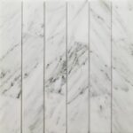 Elegant white marble tile with gray veining and a polished finish.