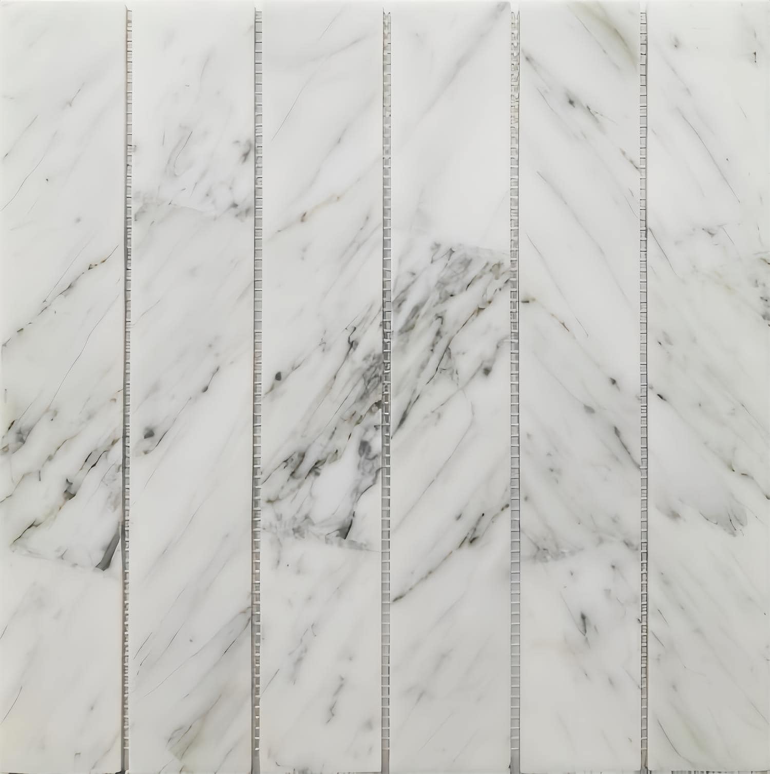 Elegant white marble tile with gray veining and a polished finish.