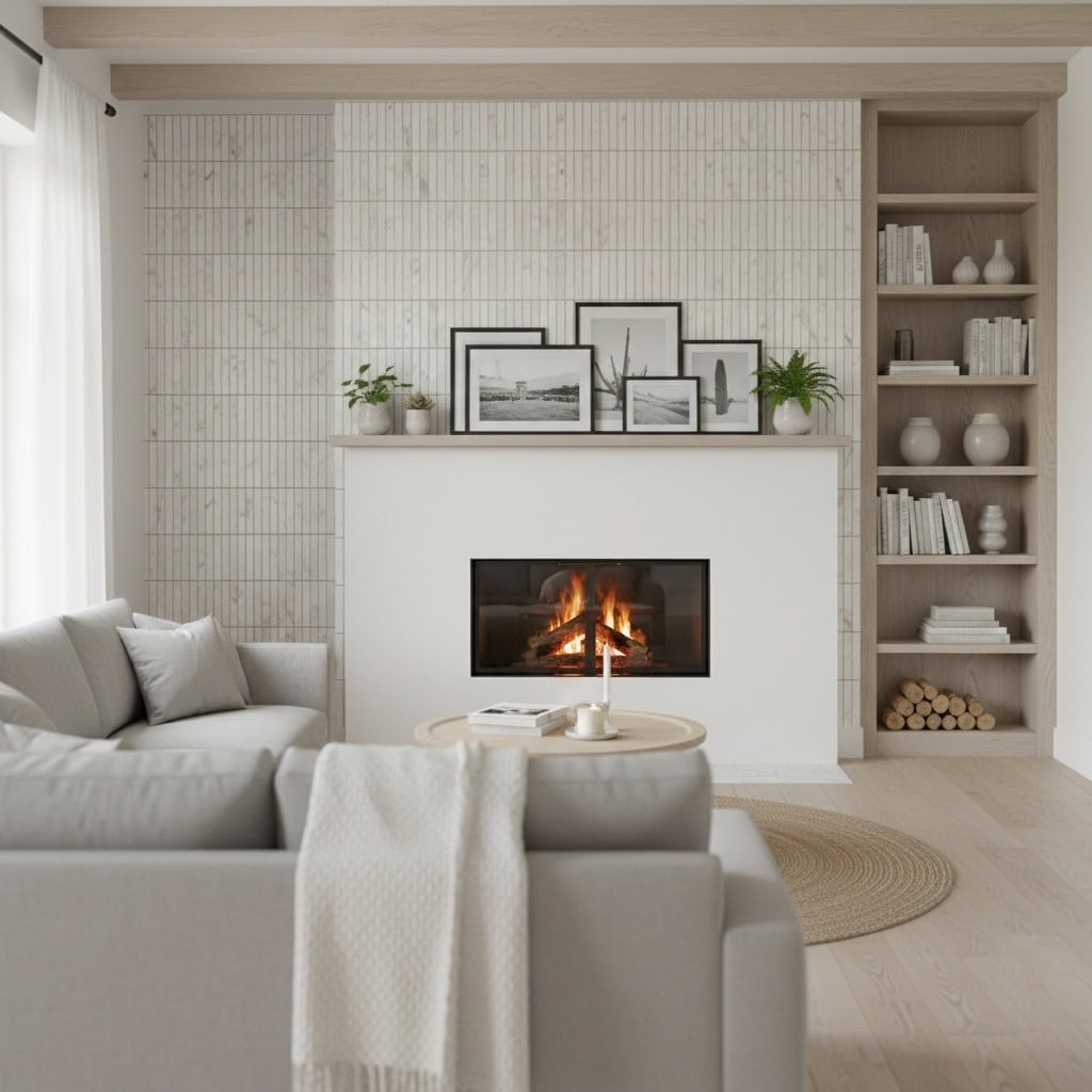 White ceramic tile with a smooth, matte finish and subtle texture.