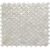 Mother of pearl shell tile with iridescent, scalloped design for elegant home decor. Perfect for backsplashes, accents, and l.