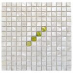 Beautiful mother of pearl shell tile with green accents. Perfect for adding elegance and shimmer to your home decor or backsp.
