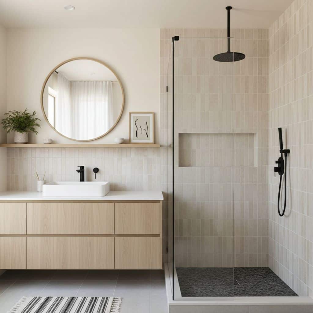 Describe tile color, texture, and.