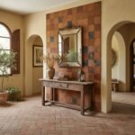 Describe tile color, texture, and.
