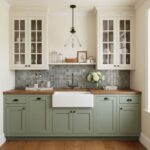 Bright, textured gray tile backsplash with matte finish.