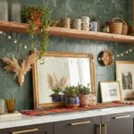 Green marble tile with a polished, textured surface and natural veining. Perfect for stylish wall or floor accents in modern.