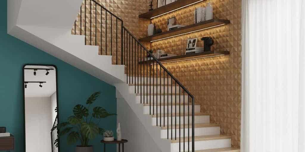 Gold textured ceramic tile with geometric pattern, smooth finish, and reflective surface.