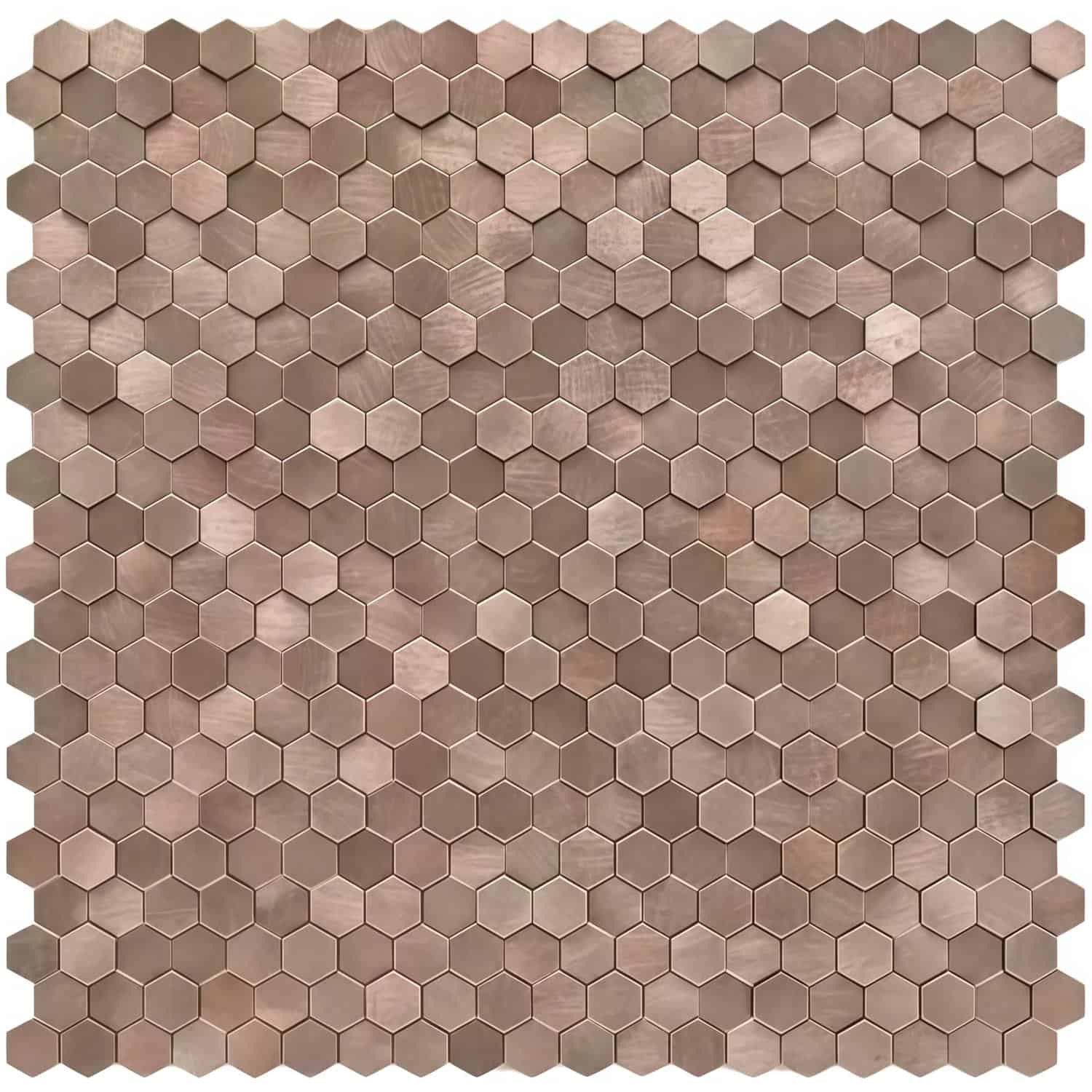 Hexagon tile with a matte finish in beige and light brown shades, featuring a smooth texture.
