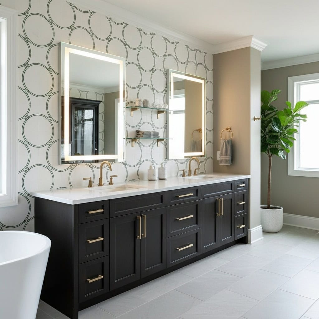 Black tile with a subtle matte finish, textured surface, and sleek design.