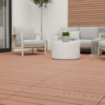 Bright, natural wood-colored decking with smooth texture and subtle grain pattern, ideal for outdoor living spaces.