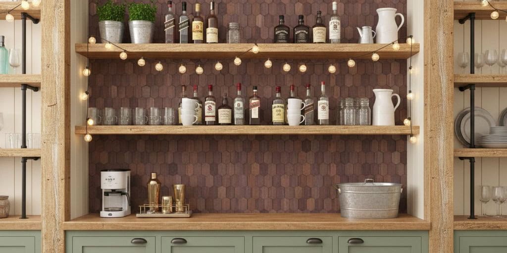 Warm brown textured ceramic tile with a matte finish in a kitchen setting.