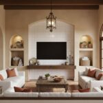 Living room wall tile with white matte finish and subtle texture.
