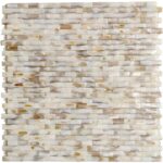 Cream-colored mother of pearl tile with a smooth, glossy texture and iridescent finish.