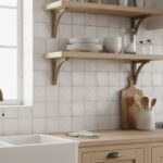 White ceramic tile with a matte finish in a kitchen setting.