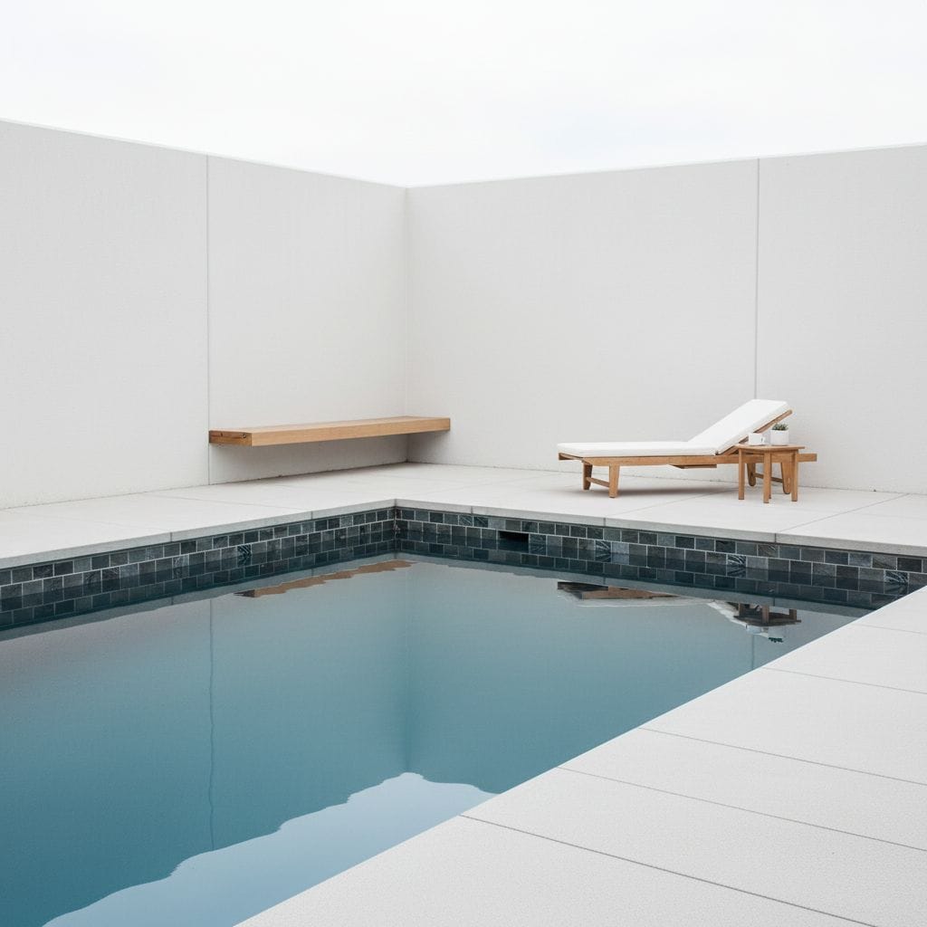azure black glass tile luxury pool design