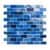 Bright blue glass tiles with glossy, smooth texture and reflective surface.