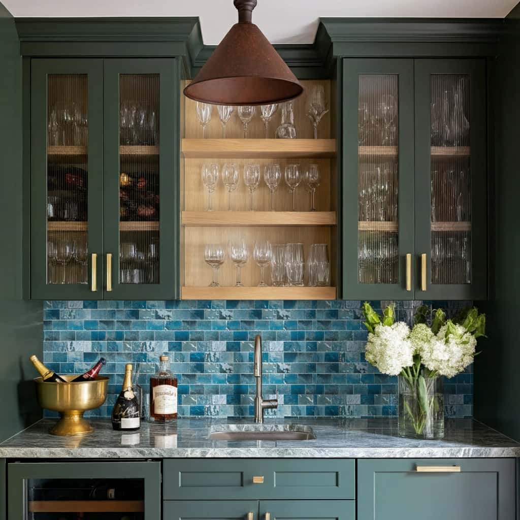 Describe tile color, texture, an.