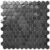 Black glossy hexagon tile with smooth texture, modern design for stylish interiors.