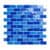 Bright blue glass subway tile with a glossy surface, smooth texture, and rectangular shape. Perfect for contemporary kitchen.