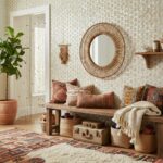 Colorful Boho Patterned Wall Tiles, Textured and Artistic.