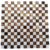 Brown and white checkered tile mosaic with a glossy finish.