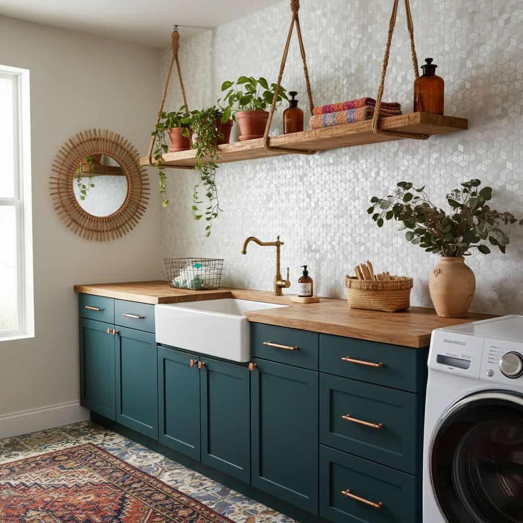 White hexagon tile backsplash with subtle texture in a modern kitchen.