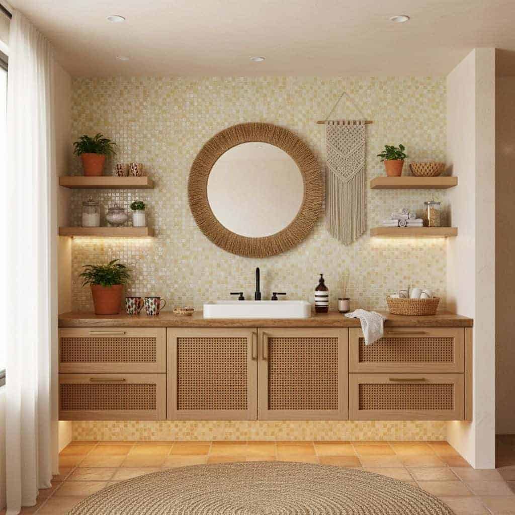 Describe tile color, texture, and.