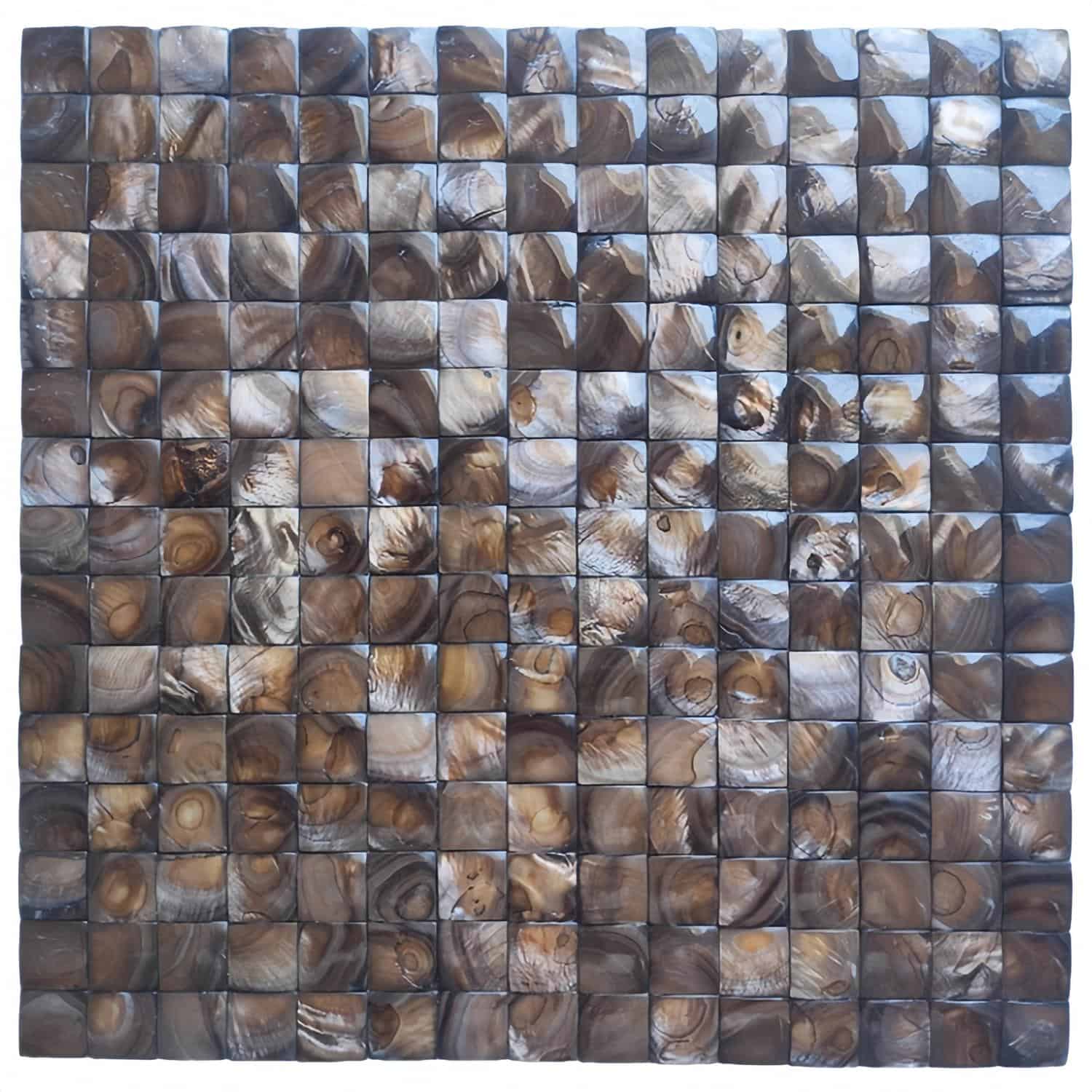 Describe tile color, texture, and.