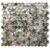 Gray and beige pearl shell mosaic tile with a glossy, textured surface.
