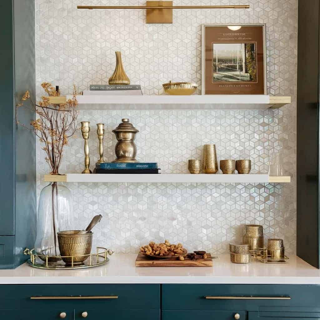 Describe tile color, texture, and.